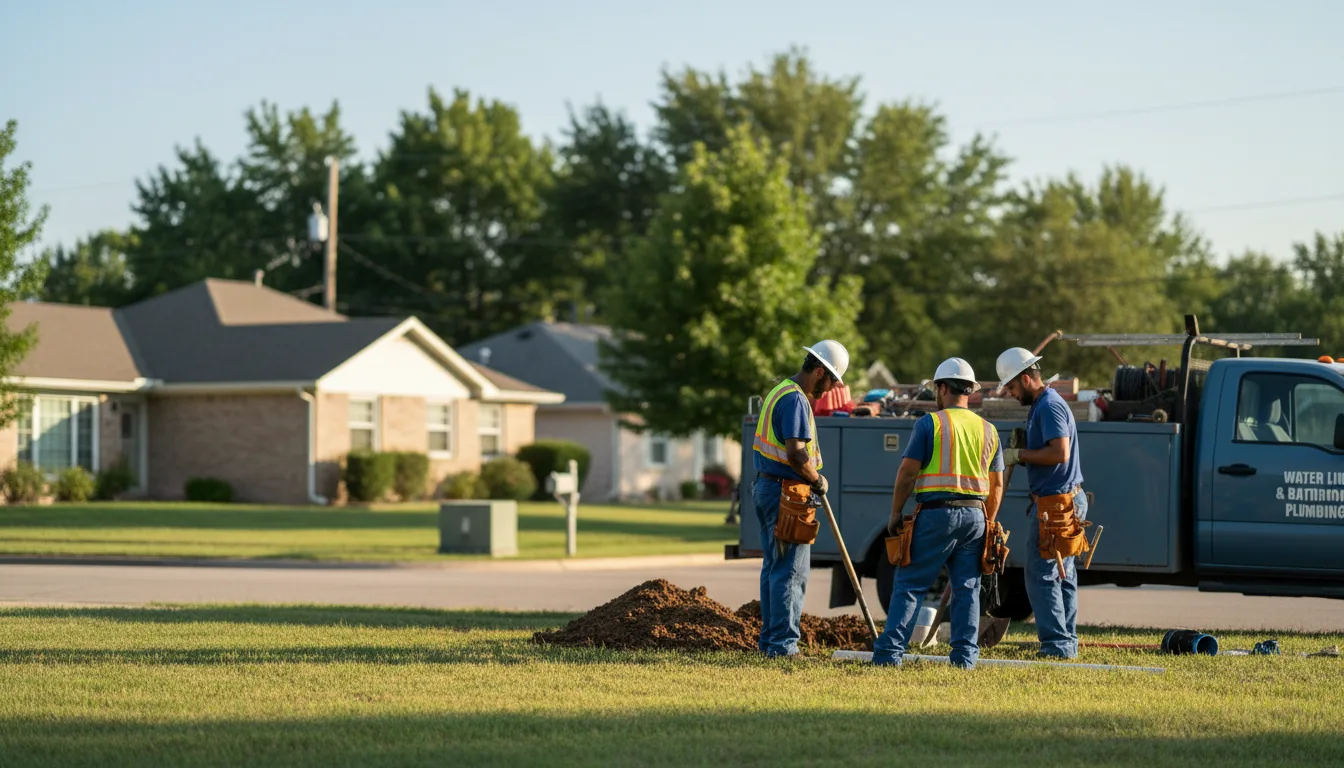 Residential water line and bathroom plumbing service in Putnam, TX